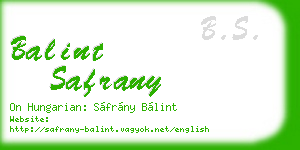 balint safrany business card