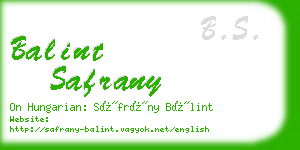 balint safrany business card